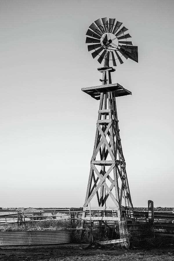 Wooden Windmill Black and White Photograph by Paul Moore - Fine Art America