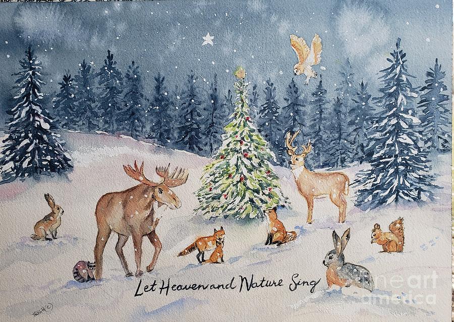 Woodland Christmas Painting by Patricia Pushaw
