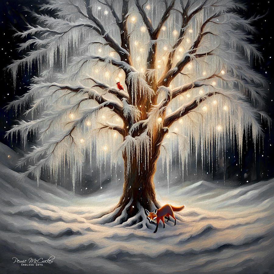 Woodland Christmas Tree Mixed Media by Pennie McCracken