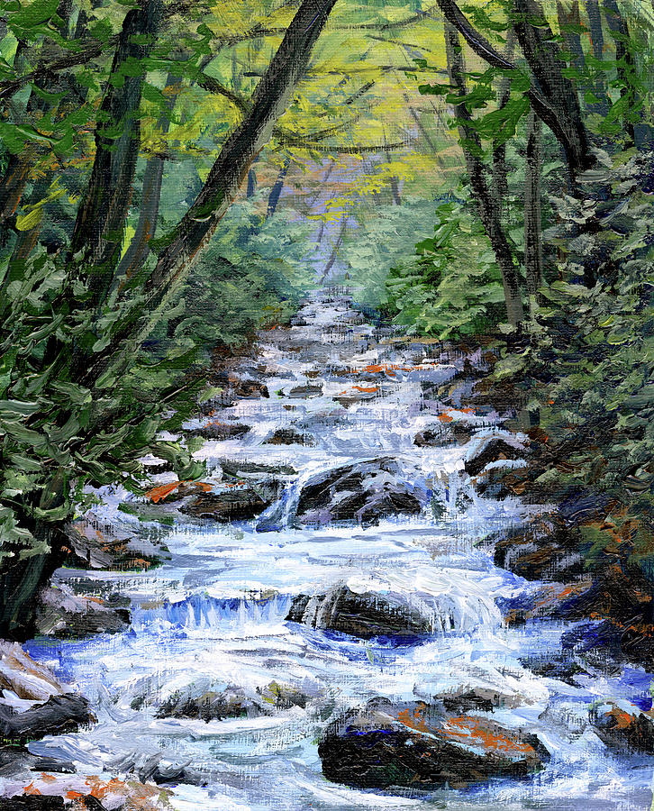 Nature Painting - Woodland Creek by Steph Moraca