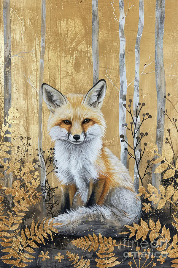 Woodland Fox Painting by Tina LeCour