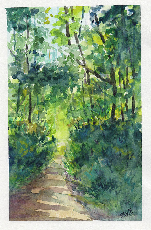 Woodland Path Painting by Clara Sue Beym