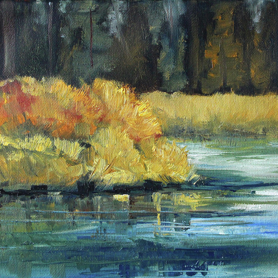 Woodland Pond Painting by Nancy Merkle