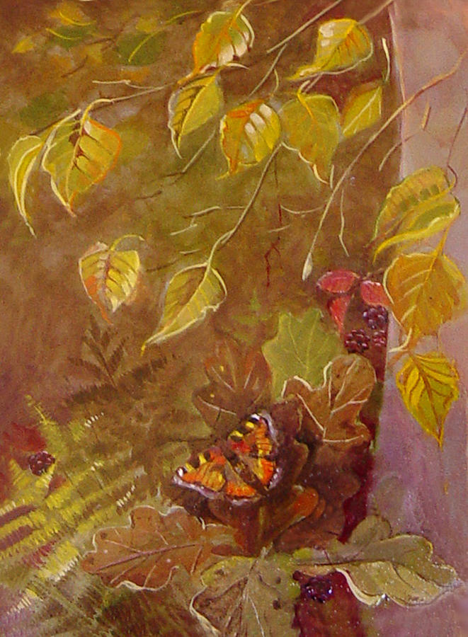 Woodland Scene Painting by Penny Taylor-Beardow