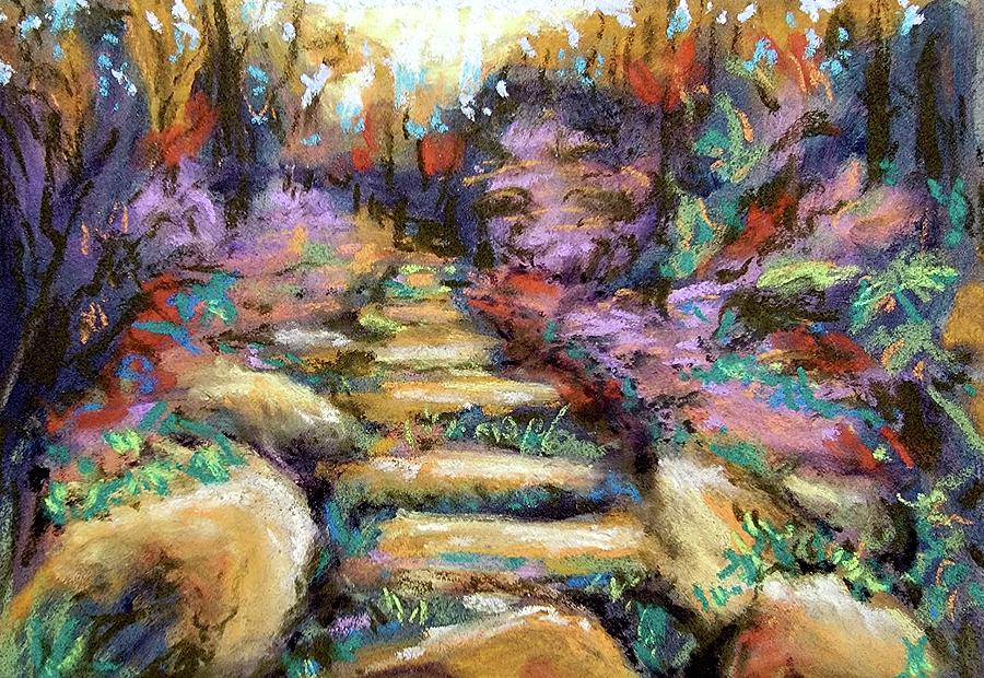 Woodland Steps Painting by Sharon Bechtold
