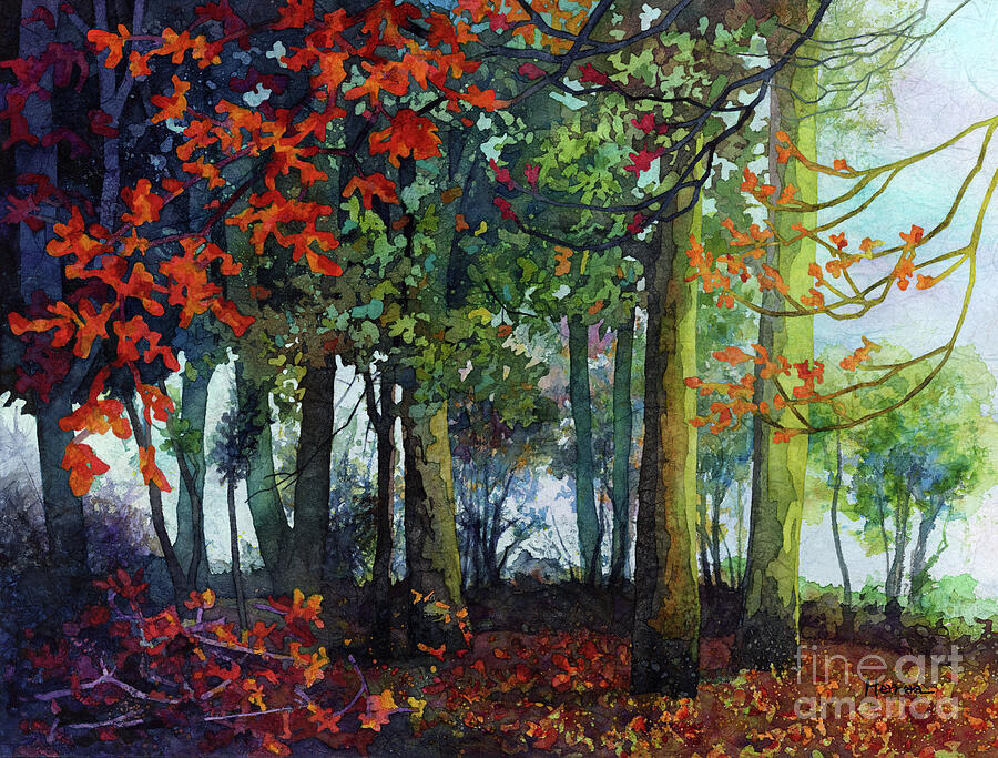 Tree Painting - Woodland Trail by Hailey E Herrera