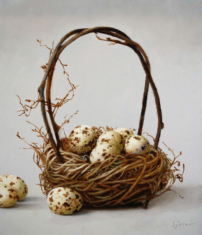 Egg Painting - Woodland Treasure by Susan N Jarvis