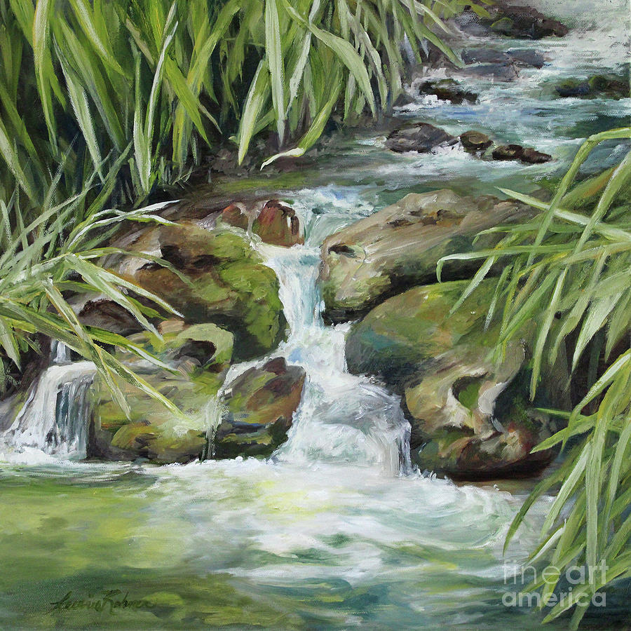 Woodland Water Oasis Painting by Laurie Rohner
