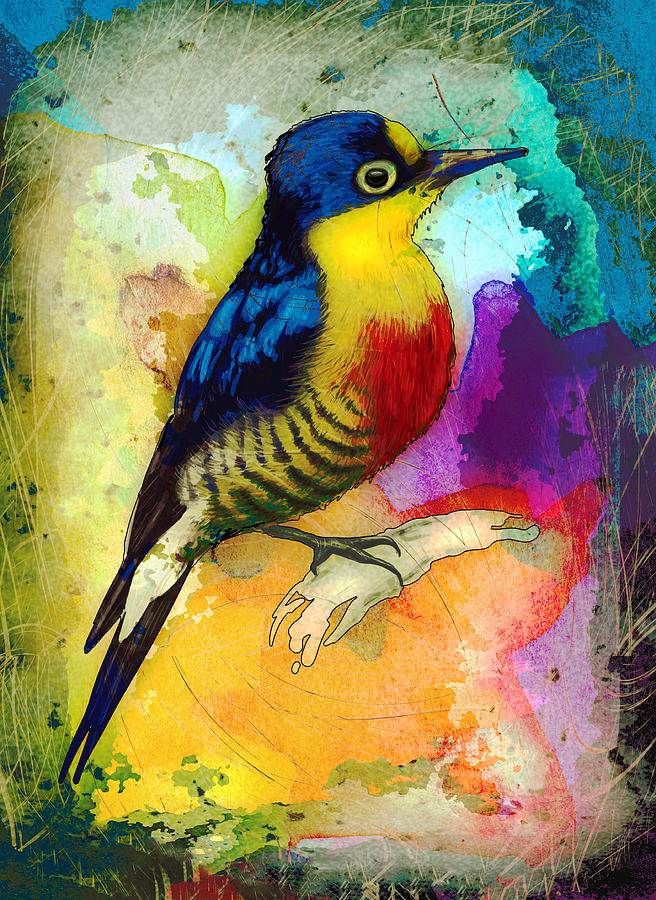 Woodpecker Madness Painting by Miki De Goodaboom
