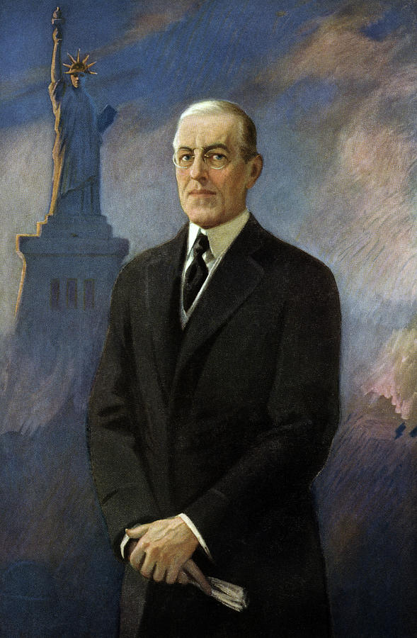 Woodrow Wilson And The Statue of Liberty Painting by War Is Hell Store