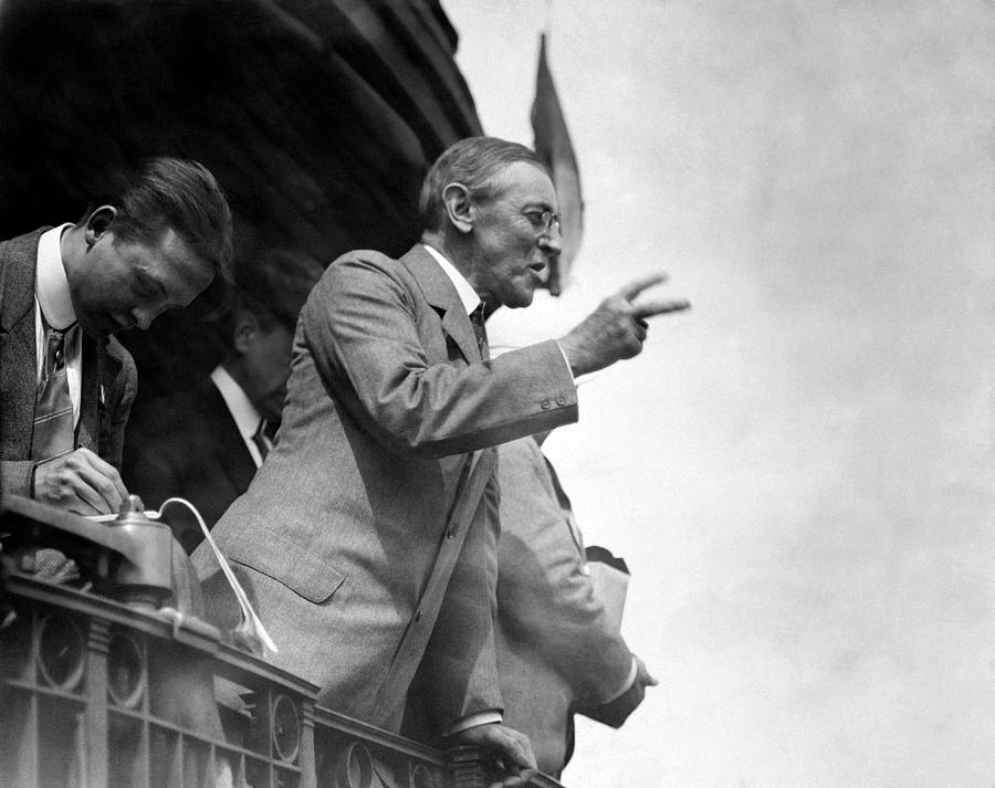 Woodrow Wilson Campaigning From Train - Ohio - 1912 Photograph by War Is Hell Store
