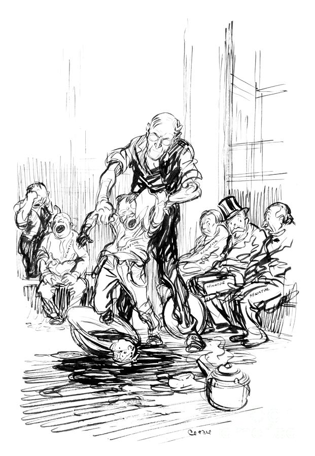 Woodrow Wilson Cartoon, c1914 Drawing by Oscar Edward Cesare