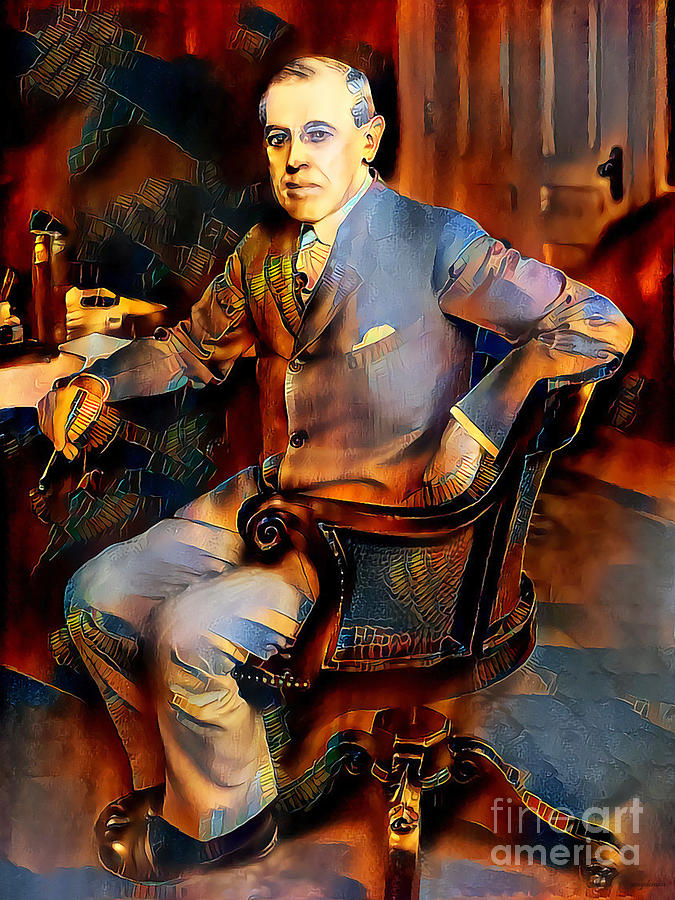 Woodrow Wilson in Nostalgic Painterly Colors 20200515 Photograph by Wingsdomain Art and Photography