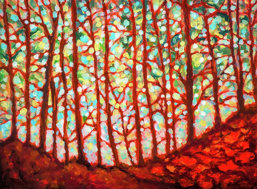 Woods backlight Painting by Lilia D - Fine Art America