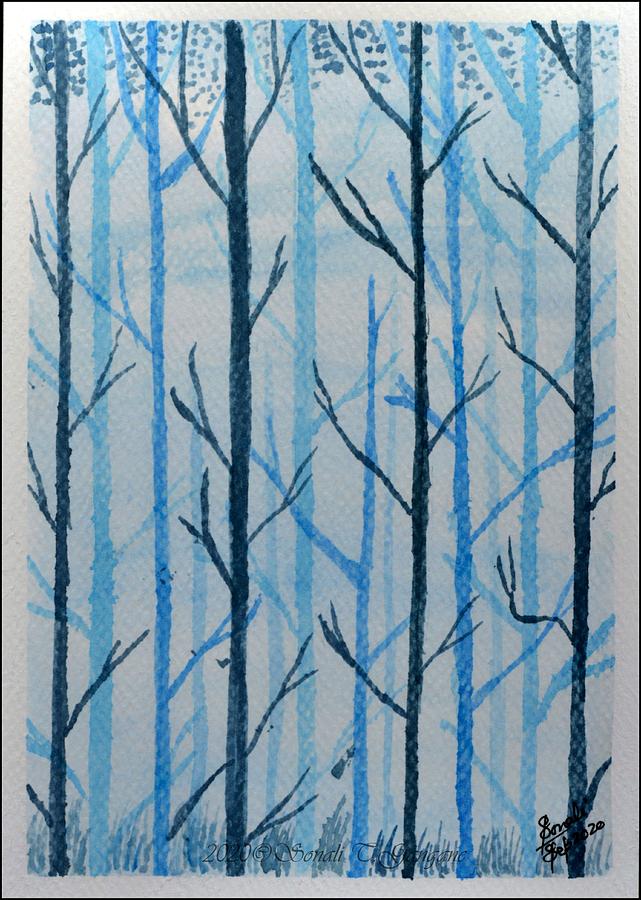 Woods In Blue Painting