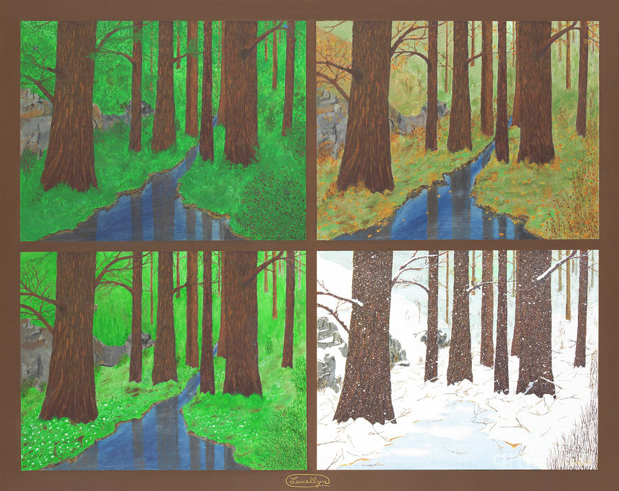 Woods in Four Seasons Photograph by L J Oakes