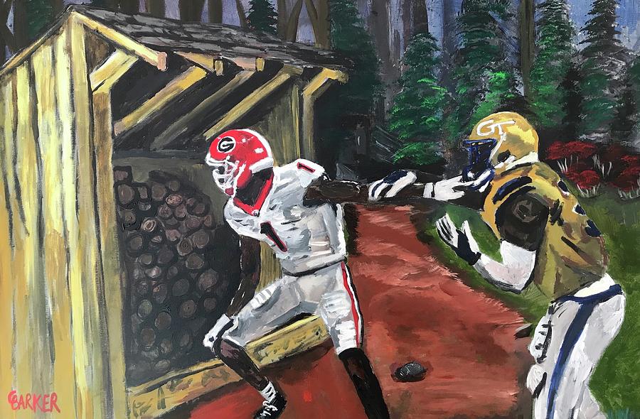 Braves Dawgs mashup I Painting by Chad Barker - Fine Art America