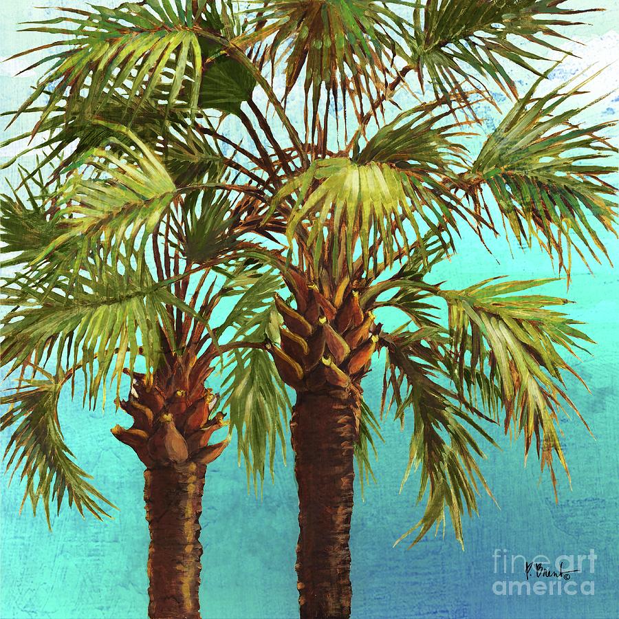 Woodside Palms II - Blue Painting by Paul Brent