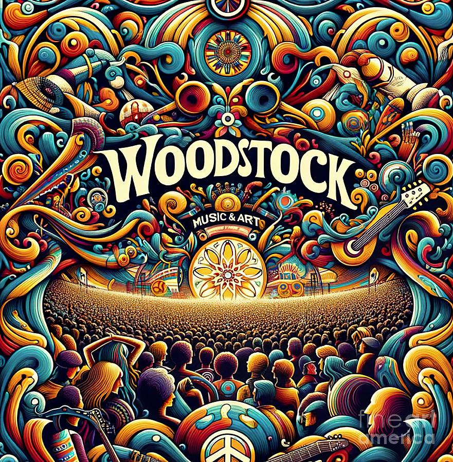 Woodstock, music poster Digital Art by Movie World Posters