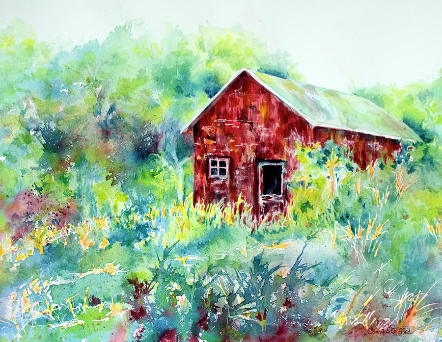 Woody Hideaway by Connie S. Gifford Painting by Connie Gifford - Fine ...