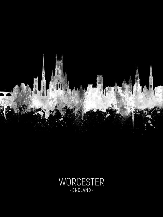 Worcester England Skyline #50 Digital Art by Michael Tompsett