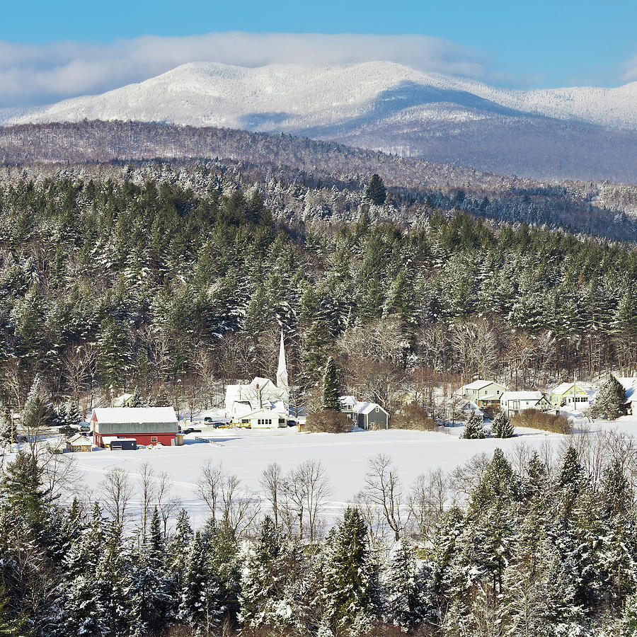 Worcester Vermont Winter Square Photograph by Alan L Graham