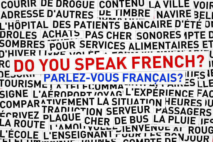 Words in French with English words do you speak French  Photograph by Atakan