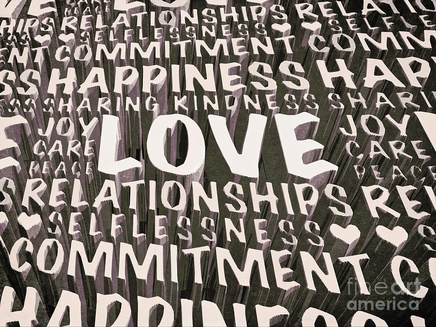 Words of Love Digital Art by Phil Perkins