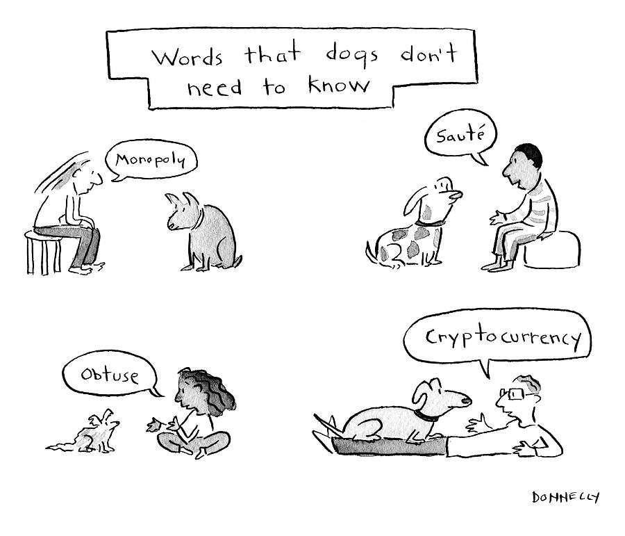 Words That Dogs Dont Need to Know Drawing by Liza Donnelly