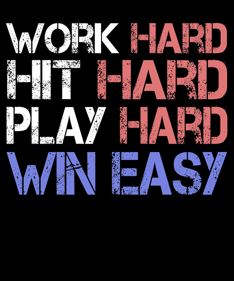 40 Work Hard Play Harder Sports Games Motivation Wall 