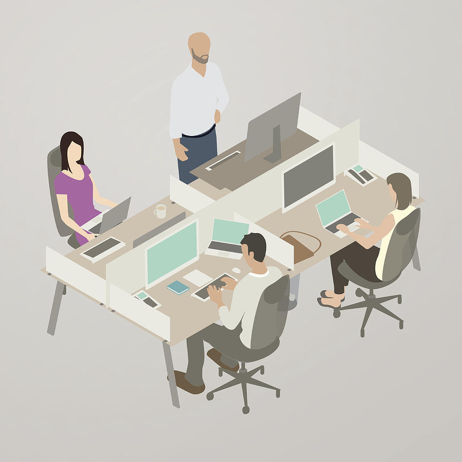 Work Team, Flat Style Illustration Drawing by Mathisworks