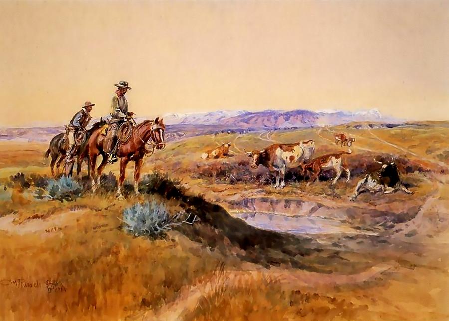 Worked Over Western Art Digital Art by Charles M Russell