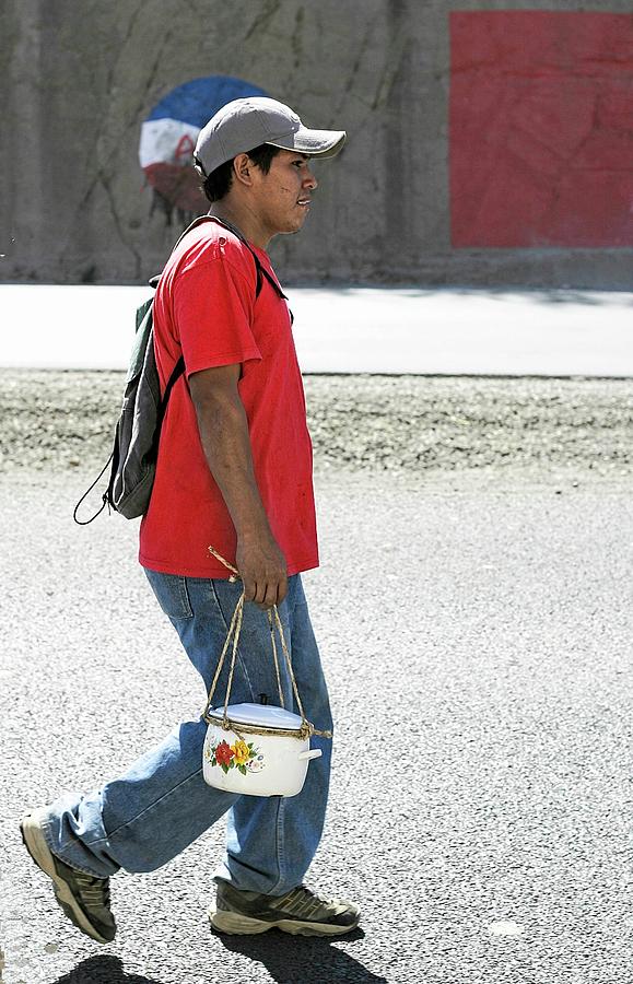 Worker with Lunch - El Salvador Photograph by Steven Ralser