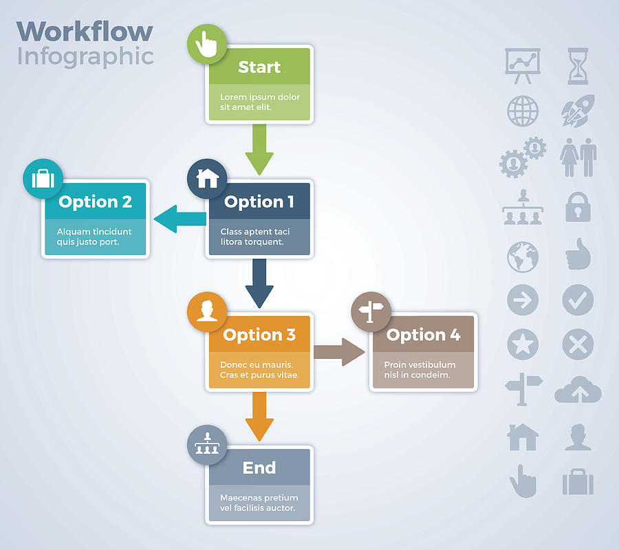 Workflow Steps and Process Drawing by Filo