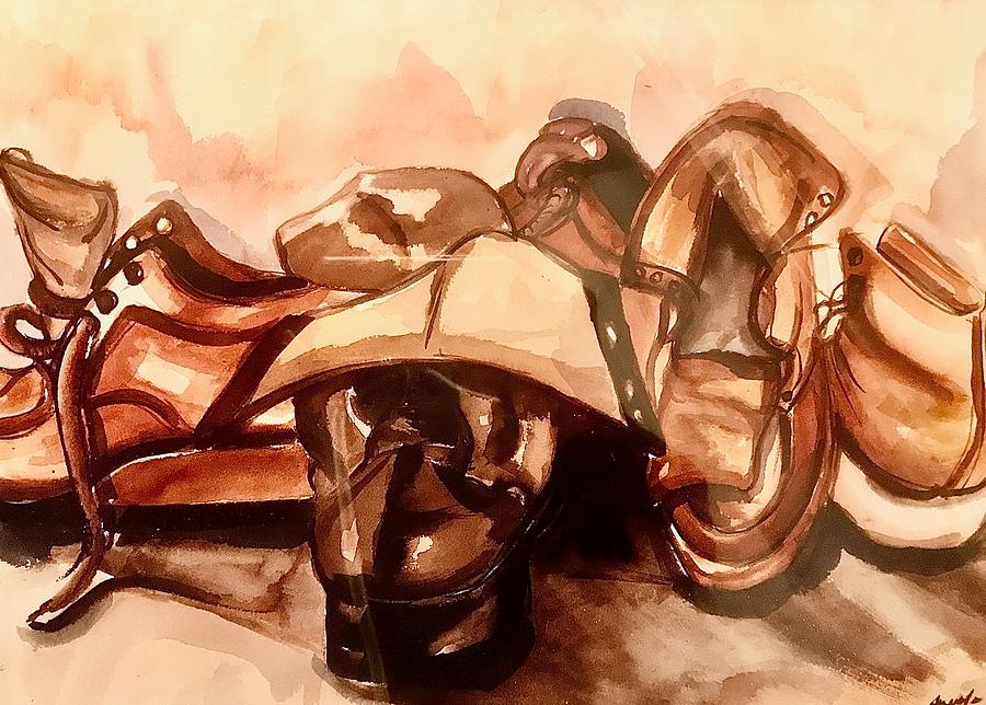 Workin Shoes Painting by Angie ONeal