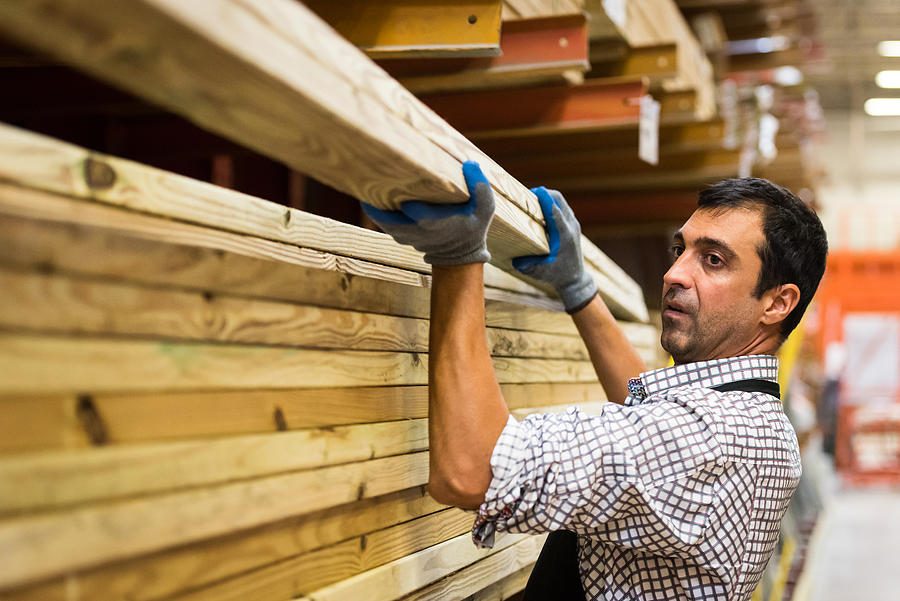 Working at a timber/lumber warehouse Photograph by Juanmonino