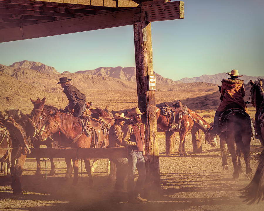 Working Cowboys in Nevada Photograph by James Sage