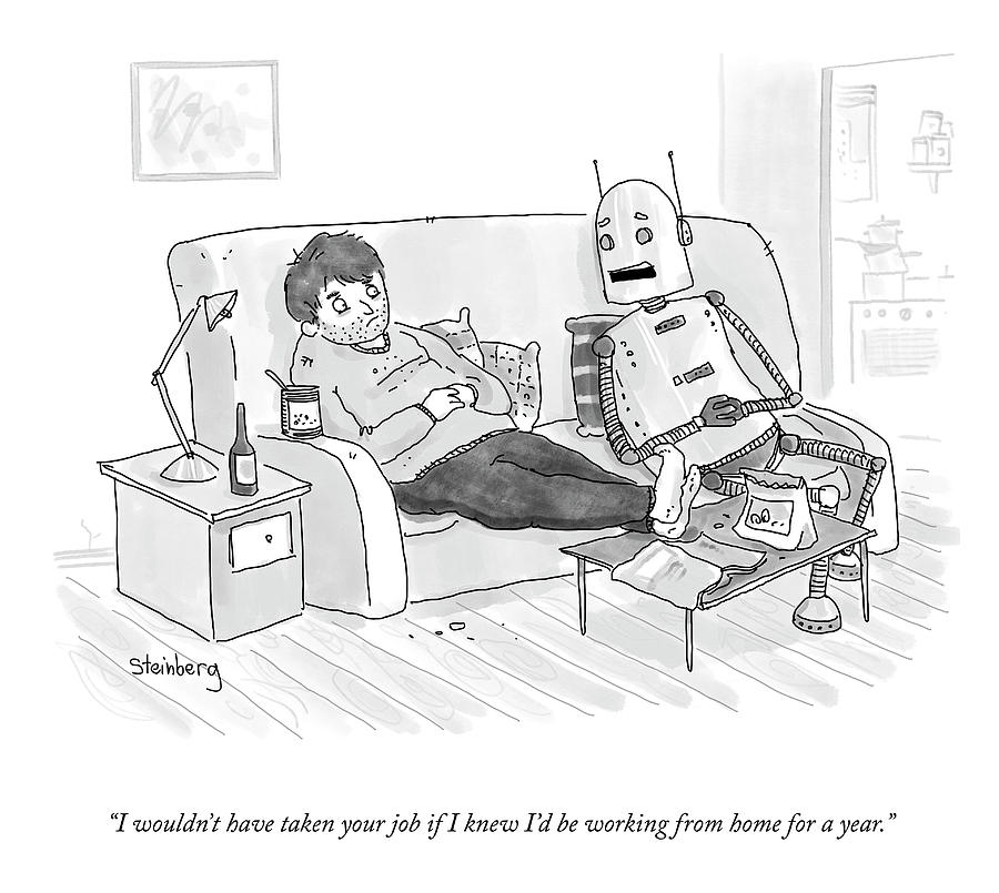 Working From Home For A Year Drawing by Avi Steinberg