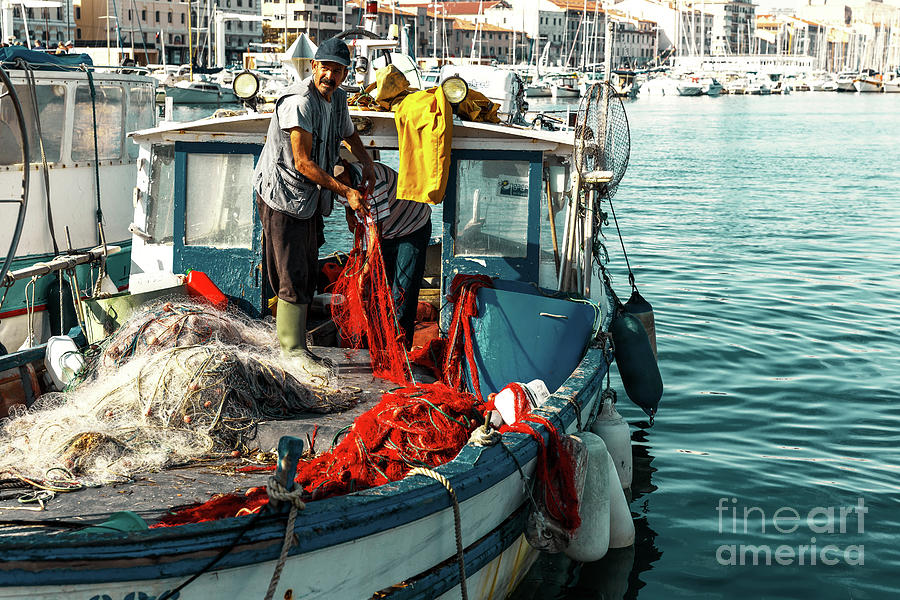 Working the Nets in Marseille Photograph by John Rizzuto