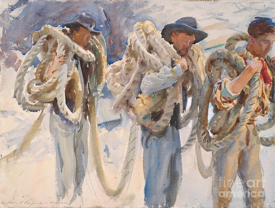 John Singer Sargent Painting - Workmen at Carrara  AKG7159665 by John Singer Sargent