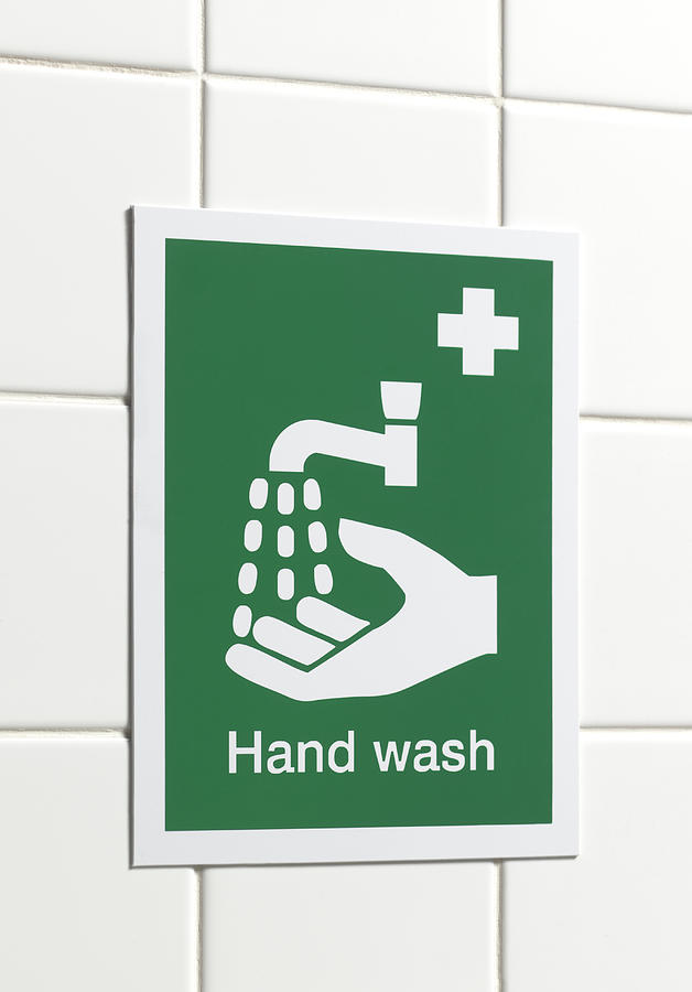 Workplace hand wash sign Photograph by Peter Dazeley