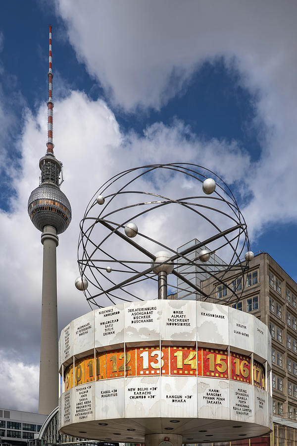 World Clock And TV Tower In Berlin Photograph by Artur Bogacki