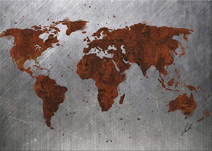 World continents by Vart Painting by Vart Studio