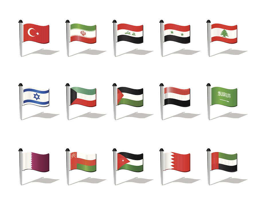 World Flags: Middle East Drawing by CagriOner