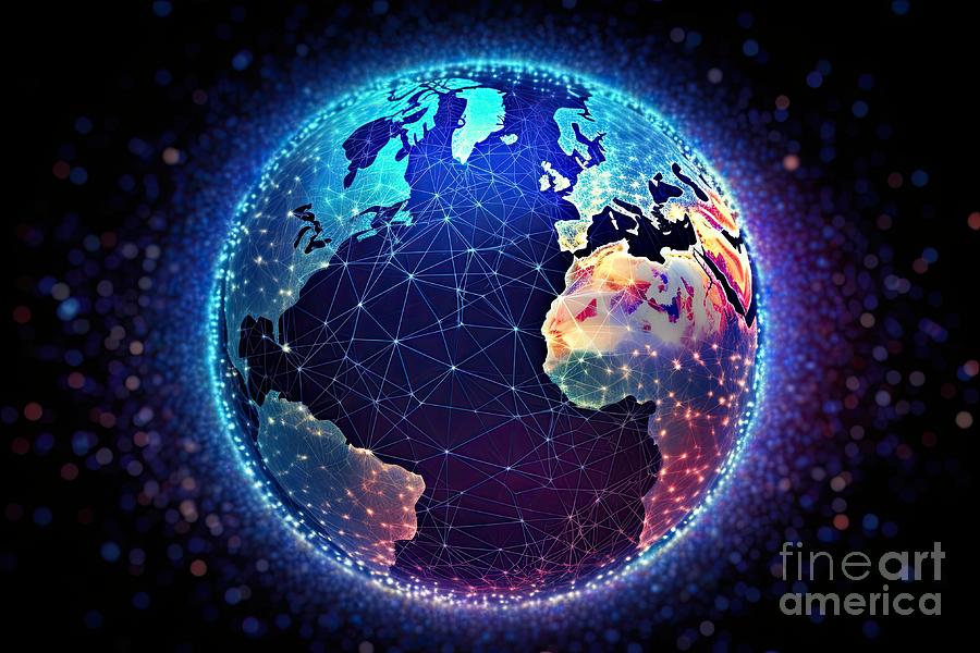 World Globe Of Global Communication Digital Art by Benny Marty