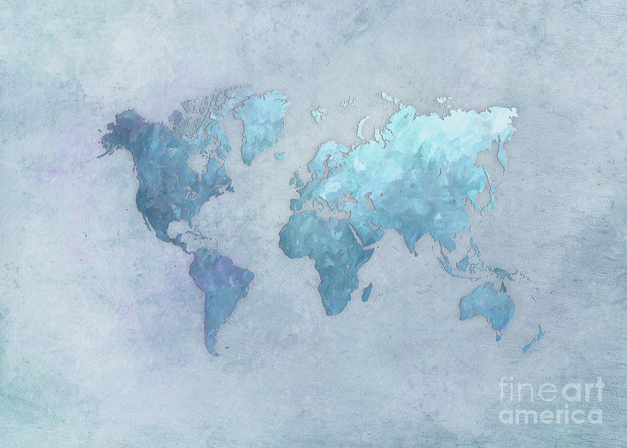 Map Digital Art - World Map 2020 Arctic #map #travel by Justyna Jaszke JBJart