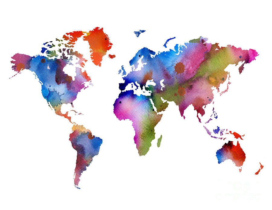 World Map Abstract Painting by DJ Rogers | Fine Art America