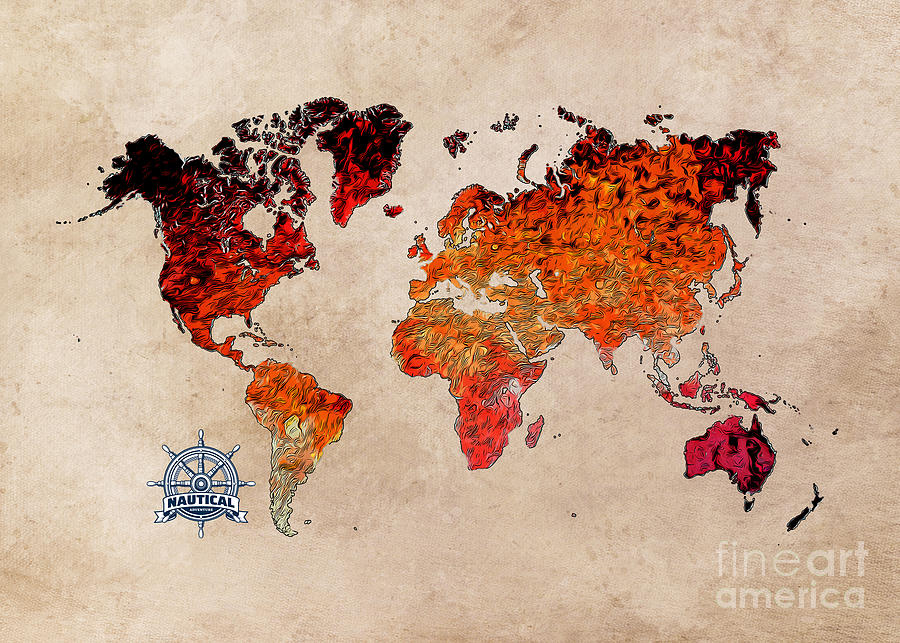 World Map Art #map #worldmap Digital Art by Justyna Jaszke JBJart