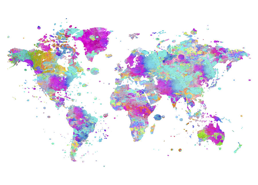 World Painting - World Map Art by Zuzi s World Painting - World Map Art by Zuzi s