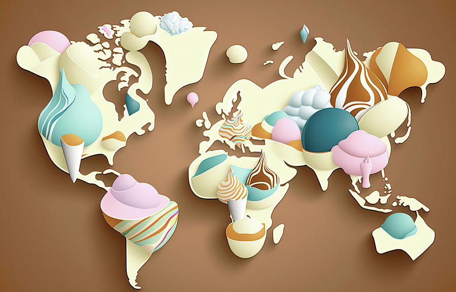 World Map Ice Cream Continents Digital Art by Abdullah Masud - Pixels